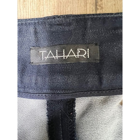 Tahari Pants Womens 12 Blue Boot Cut Mid Rise Flat Front Dress Career Slacks - Picture 6 of 16